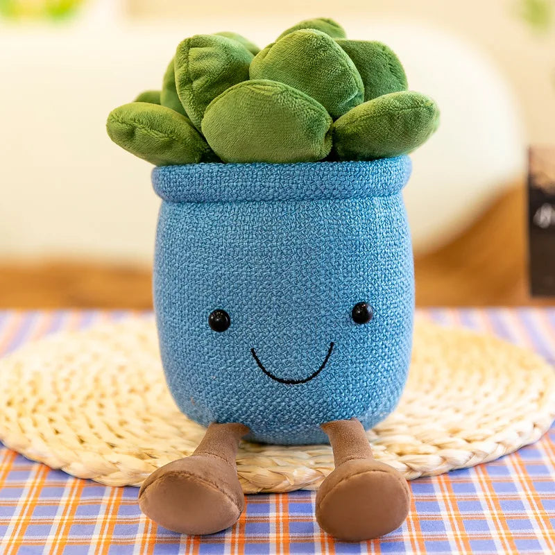 Lifelike Tulip Succulent Plants Plush Stuffed Toys Vrious Potted Flower Cactus Bookshelf Home Living Room Decor For Girl Gift
