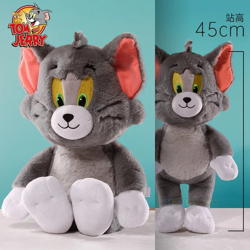 Original 25-45cm Kawaii Deluxe Tom and Jerry Peluches Doll Long Fur Soft Cartoon Stuffed Animal Toy Plush Toys