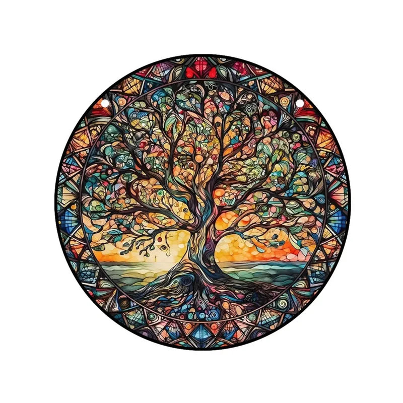 Hand-Painted Acrylic Wall Decor | Round Porch Holiday Decoration, Window Hanging Sign, Seasonal Ornament