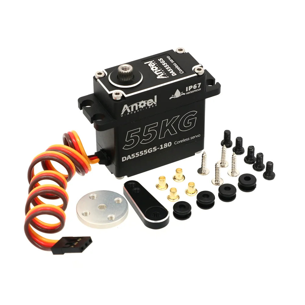UAngel Waterproof Servo 35KG 45KG 55KG Aluminum Case Digital Metal Gear HV Coreless Servo for 1/8 1/10 RC Car Truck Crawler Boat