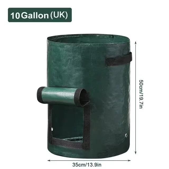Potato Planting Bags, Round Dark Green Breathable Plant Horticultural Seedling Bags, Vegetable Planting Buckets, Meizhi Bags