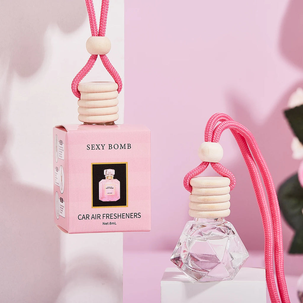Pink car fragrance car interior accessories, perfume pendant car supplies, fresh air car fragrance
