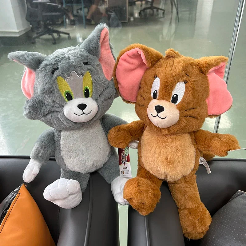 Original 25-45cm Kawaii Deluxe Tom and Jerry Peluches Doll Long Fur Soft Cartoon Stuffed Animal Toy Plush Toys