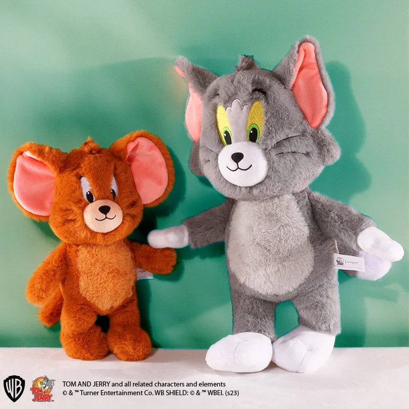 Original 25-45cm Kawaii Deluxe Tom and Jerry Peluches Doll Long Fur Soft Cartoon Stuffed Animal Toy Plush Toys