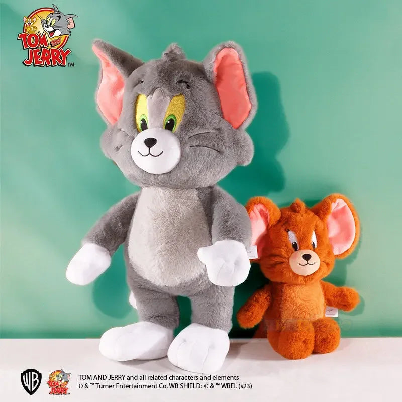 Original 25-45cm Kawaii Deluxe Tom and Jerry Peluches Doll Long Fur Soft Cartoon Stuffed Animal Toy Plush Toys