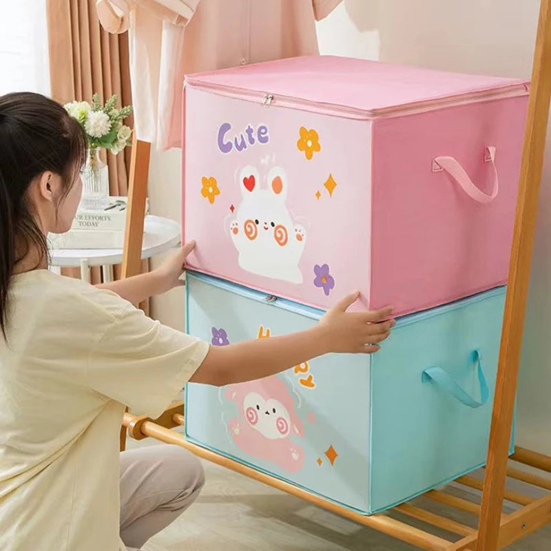 Cube Folding Toys Storage Box Kids Toys Organizer Box Felt Cloth Fabric Storage Basket For Cartoon Animal Nursery Toy Bins Home