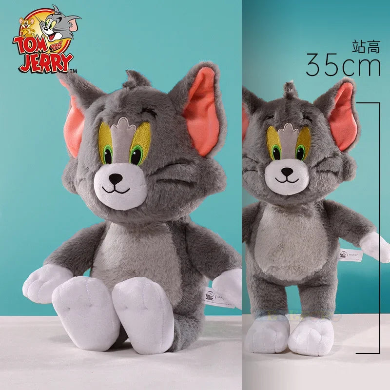 Original 25-45cm Kawaii Deluxe Tom and Jerry Peluches Doll Long Fur Soft Cartoon Stuffed Animal Toy Plush Toys