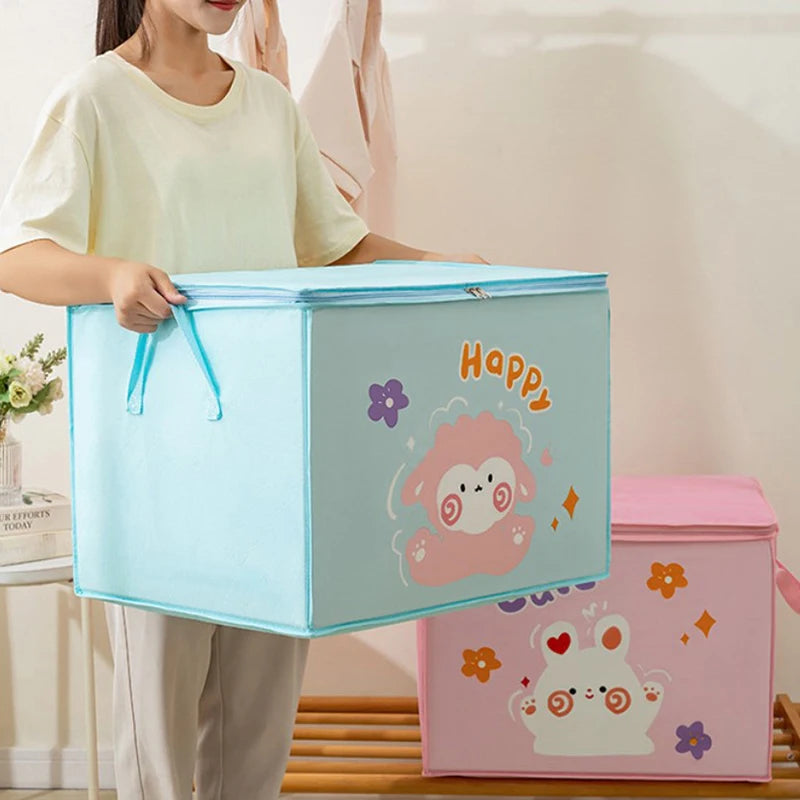 Cube Folding Toys Storage Box Kids Toys Organizer Box Felt Cloth Fabric Storage Basket For Cartoon Animal Nursery Toy Bins Home