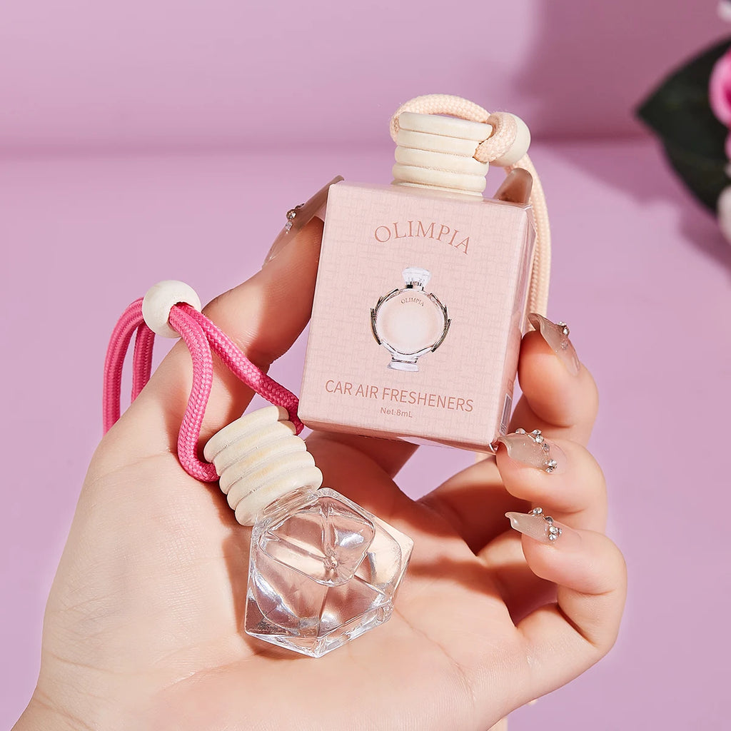 Pink car fragrance car interior accessories, perfume pendant car supplies, fresh air car fragrance