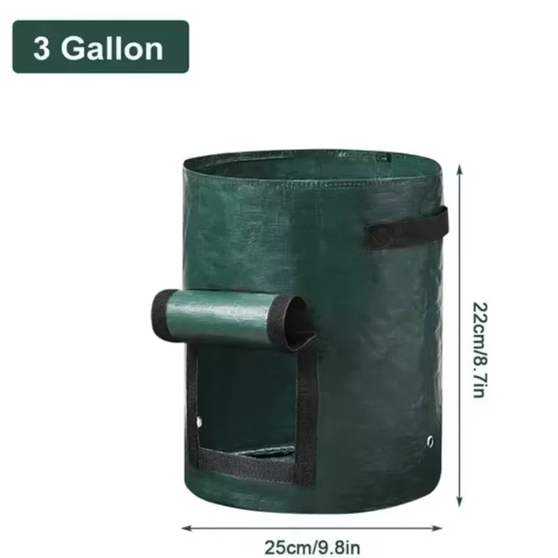 Potato Planting Bags, Round Dark Green Breathable Plant Horticultural Seedling Bags, Vegetable Planting Buckets, Meizhi Bags