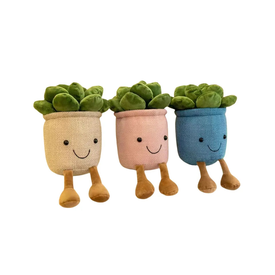 Lifelike Tulip Succulent Plants Plush Stuffed Toys Vrious Potted Flower Cactus Bookshelf Home Living Room Decor For Girl Gift