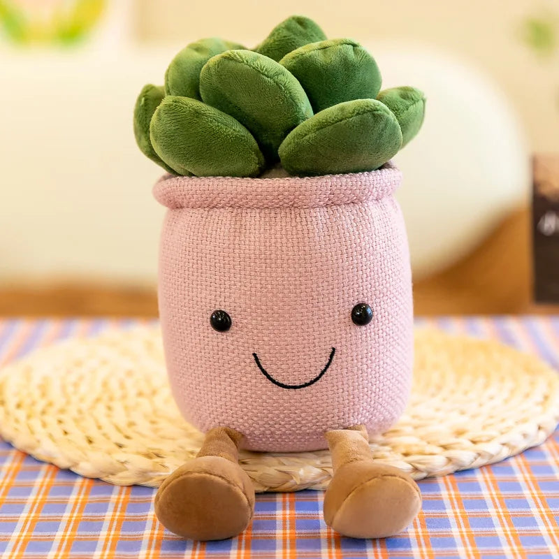 Lifelike Tulip Succulent Plants Plush Stuffed Toys Vrious Potted Flower Cactus Bookshelf Home Living Room Decor For Girl Gift