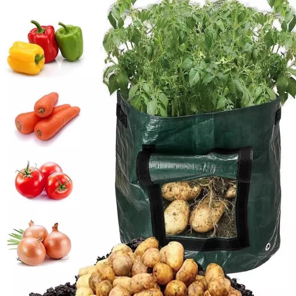 Potato Planting Bags, Round Dark Green Breathable Plant Horticultural Seedling Bags, Vegetable Planting Buckets, Meizhi Bags