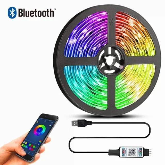 USB LED Strip Lights APP Control Color Changing 5050 RGB Led Light Flexible Lamp Tape for Room Decoration TV Backlight Diode
