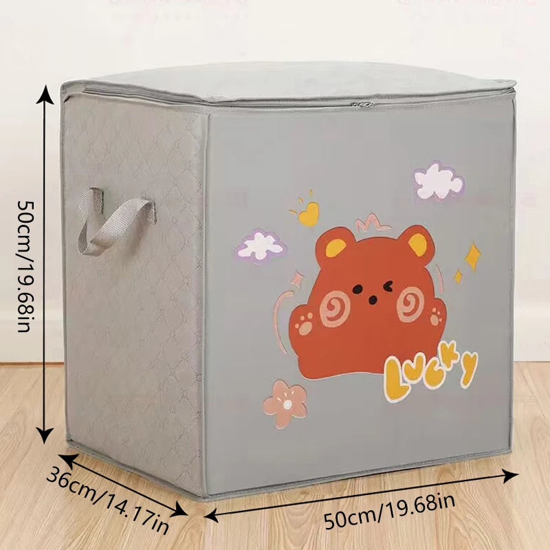 Cube Folding Toys Storage Box Kids Toys Organizer Box Felt Cloth Fabric Storage Basket For Cartoon Animal Nursery Toy Bins Home