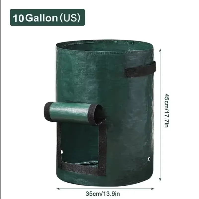 Potato Planting Bags, Round Dark Green Breathable Plant Horticultural Seedling Bags, Vegetable Planting Buckets, Meizhi Bags